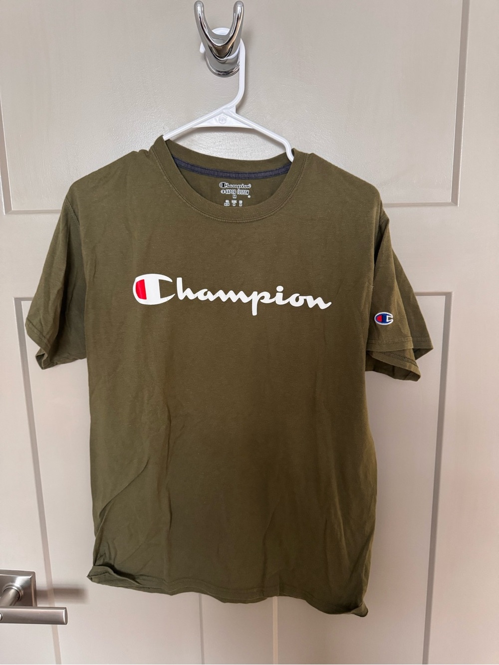Champion Olive Green Logo Short Sleeve T-Shirt